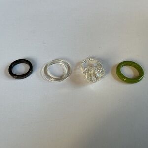 Lot of four plastic Costume Rings